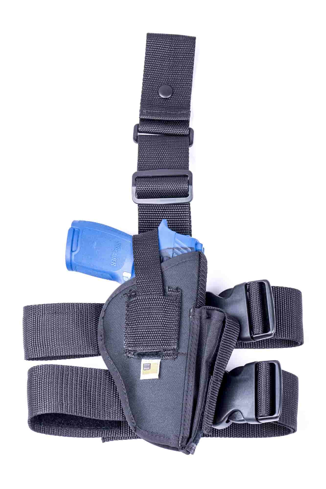 Drop leg SHEATH (large), tan leather belt loop carry, – Half Face